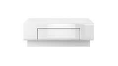Toledo Wooden Coffee Table in Front White Gloss with White Matt Carcass - 110cm