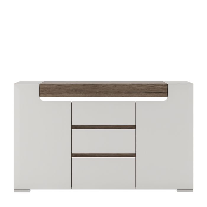 Toronto 2 Door 3 Drawer Sideboard (inc. Plexi Lighting) - UK