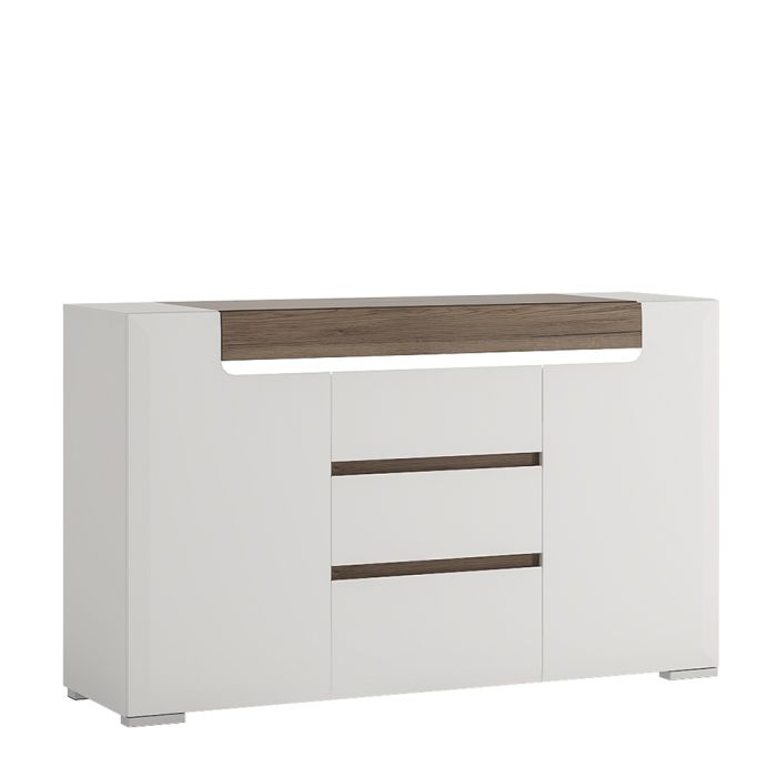 Toronto 2 Door 3 Drawer Sideboard (inc. Plexi Lighting) - UK