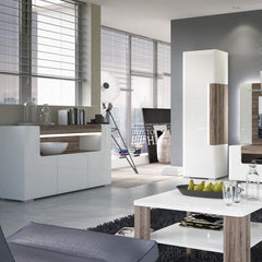 Toronto 3 Door Sideboard with open shelving (inc. Plexi Lighting) - UK - Furniture One Shop