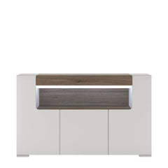 Toronto 3 Door Sideboard with open shelving (inc. Plexi Lighting) - UK - Furniture One Shop