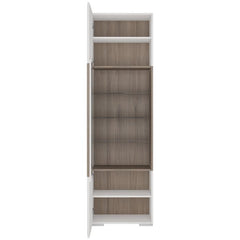 Toronto Tall Narrow Glazed Display Cabinet with Internal Shelves (inc. Plexi Lighting) - UK - Furniture One Shop