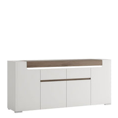 Toronto Wide 4 Door 2 Drawer Sideboard (inc. Plexi Lighting) - UK - Furniture One Shop