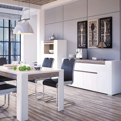 Toronto Wide 4 Door 2 Drawer Sideboard (inc. Plexi Lighting) - UK - Furniture One Shop