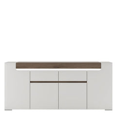 Toronto Wide 4 Door 2 Drawer Sideboard (inc. Plexi Lighting) - UK - Furniture One Shop