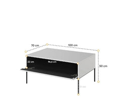 Trend TR Wooden Coffee Table in White Matt with Black Metal Legs