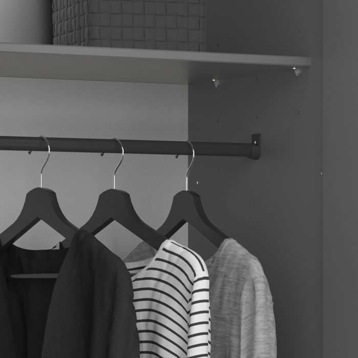 Tromso 3 Doors Wardrobe Folkestone Grey with Leather Handles - UK