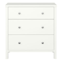 Tromso Woodedn 3 Drawer Chest of Drawers in Off White - UK