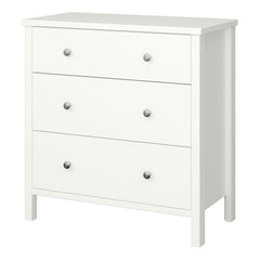 Tromso Woodedn 3 Drawer Chest of Drawers in Off White - UK