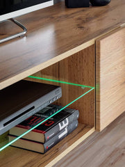 Try Wooden TV Entertainment Unit in Oak Wotan & Anthracite - Furniture One Shop