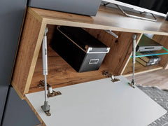 Try Wooden TV Entertainment Unit in Oak Wotan & Anthracite - Furniture One Shop