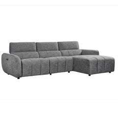Turin Fabric Electric Recliner Right Hand Corner Sofa In Charcoal