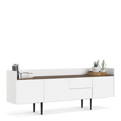 Unit Sideboard 2 Drawers 3 Doors in White and Walnut - UK