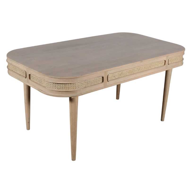 Valencia Cane & Mango Wood Dining Table 6 Seater - UK