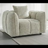 Venice Channel Tufted Armchair In Beige