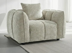 Venice Channel Tufted Armchair In Beige