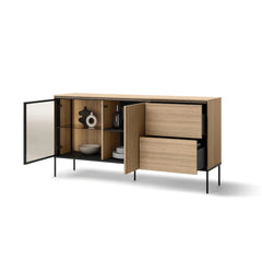 Visso Sideboard with 2 Doors 2 Drawers in Oak Linear - 167cm