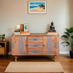 Wilton 2 Doors 3 Drawers Sideboard in Acacia Wood 140cm - UK - Furniture One Shop