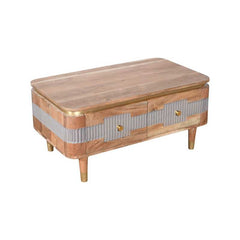 Wilton 2 Drawers Coffee Table In Acacia Wood - UK