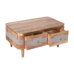 Wilton 2 Drawers Coffee Table In Acacia Wood - UK