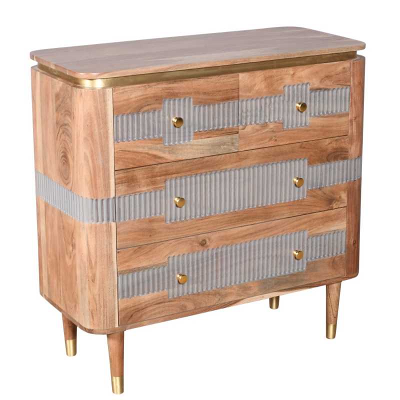 Wilton 4 Drawers Chest In Acacia Wood - UK