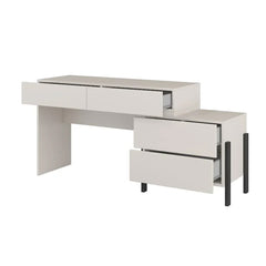 Yukon Wooden Dressing Table with 4 Drawers in Cashmere - 143cm