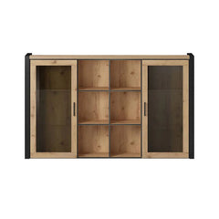 Aktiv Wooden 2 Door 6 Shelves Hutch in Oak for Sideboard - Furniture One Shop