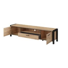 Aktiv Large Wooden TV Stand in Oak - 210cm - Furniture One Shop