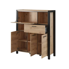 Aktiv Large Wooden Storage Cabinet in Oak - Furniture One Shop