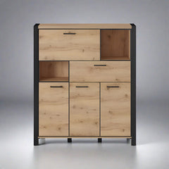 Aktiv Large Wooden Storage Cabinet in Oak - Furniture One Shop