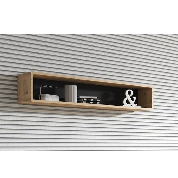 Aston Wooden Wall Shelf in Oak Torus - 150cm - Furniture One Shop