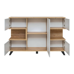 Bogota Wooden Sideboard in Grey and Riviera Oak - Furniture One Shop