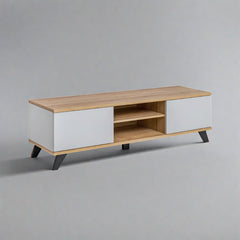 Bogota Wooden TV Stand in Grey and Riviera Oak - 160cm - Furniture One Shop