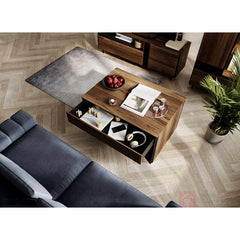 Borga Wooden Coffee Table in Oak Catania - Furniture One Shop