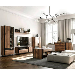 Borga Wooden Wardrobe with 2 Door 1 Drawer in Oak Catania - Furniture One Shop