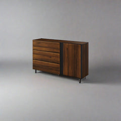Borga Wooden 1 Door 3 Drawers Sideboard in Oak Catania - Furniture One Shop