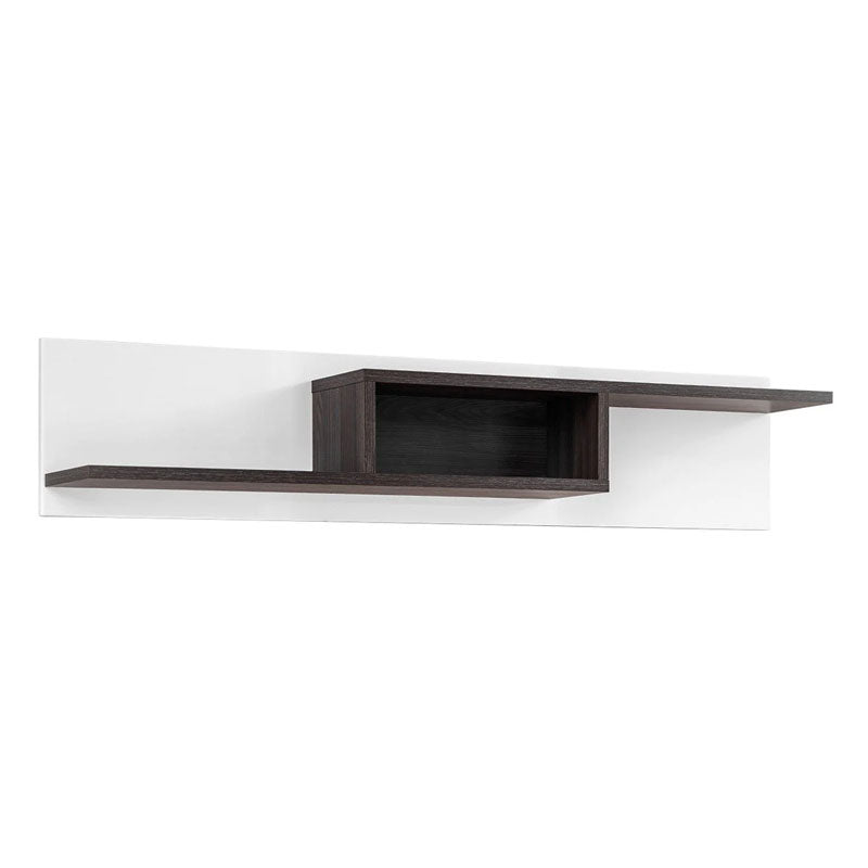 Cross Wooden Wall Shelf in White High Gloss - 160cm - Furniture One Shop