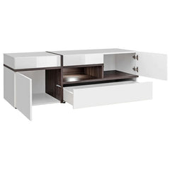 Cross Wooden TV Stand in White High Gloss - 150cm - Furniture One Shop