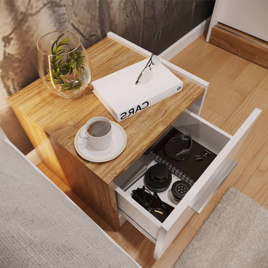 Dentro Wooden Bedside Cabinet - Right Hand - Furniture One Shop