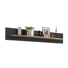 Dera Wooden Wall Shelf in Oak Artisan & Graphite - 150cm - Furniture One Shop