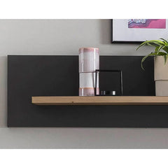 Dera Wooden Wall Shelf in Oak Artisan & Graphite - 150cm - Furniture One Shop