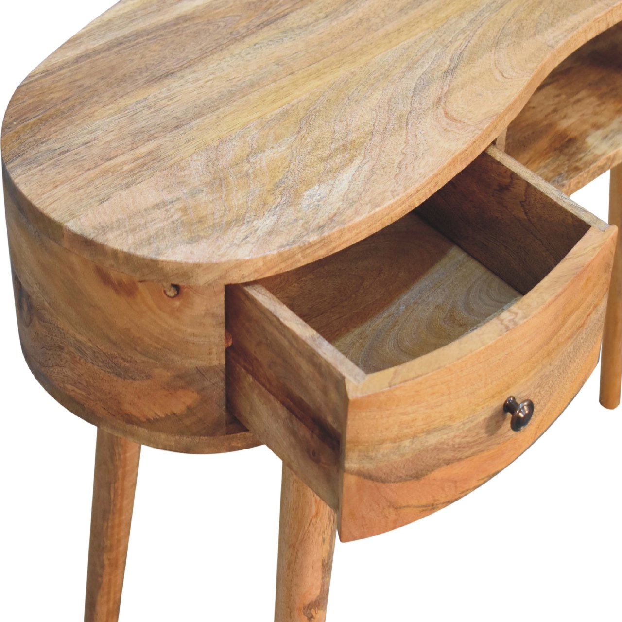 Truro Oak-ish Wave Laptop Desk - Furniture One Shop