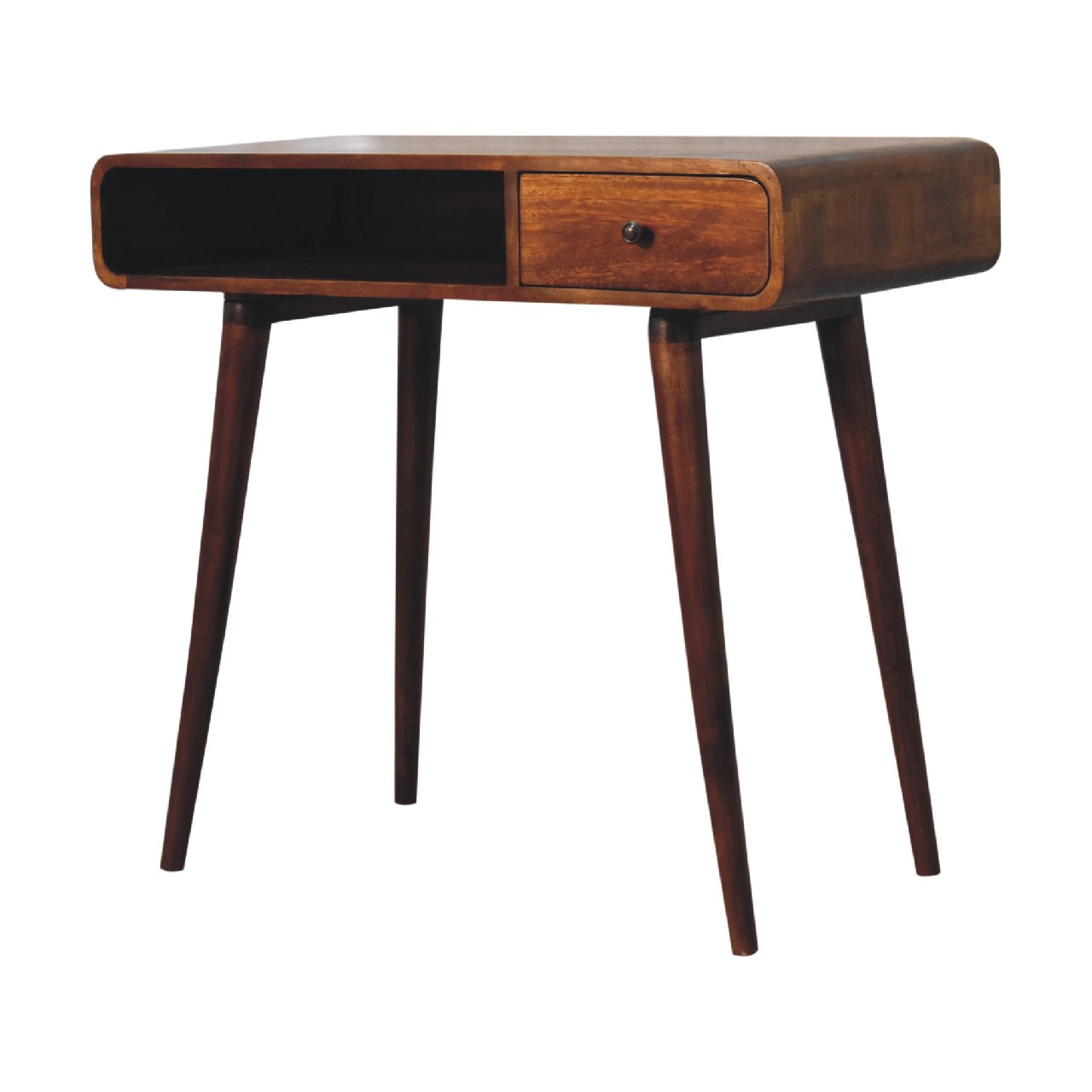 Salford Curved Chestnut Laptop Desk - Furniture One Shop