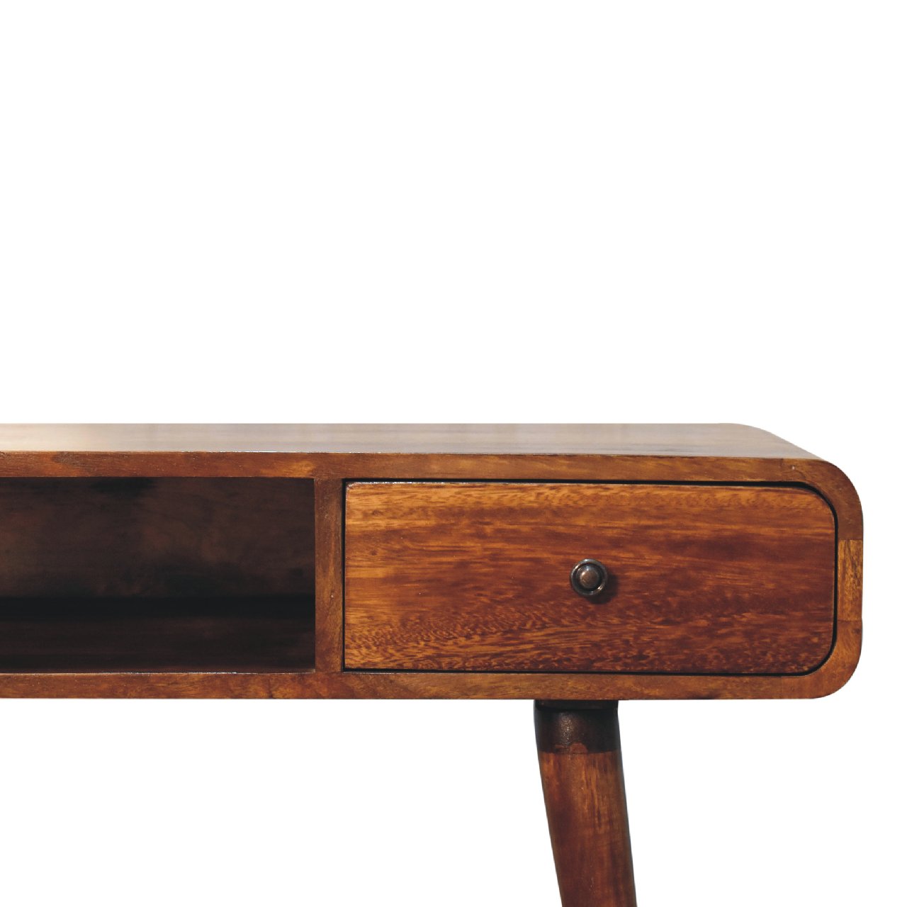 Salford Curved Chestnut Laptop Desk - Furniture One Shop