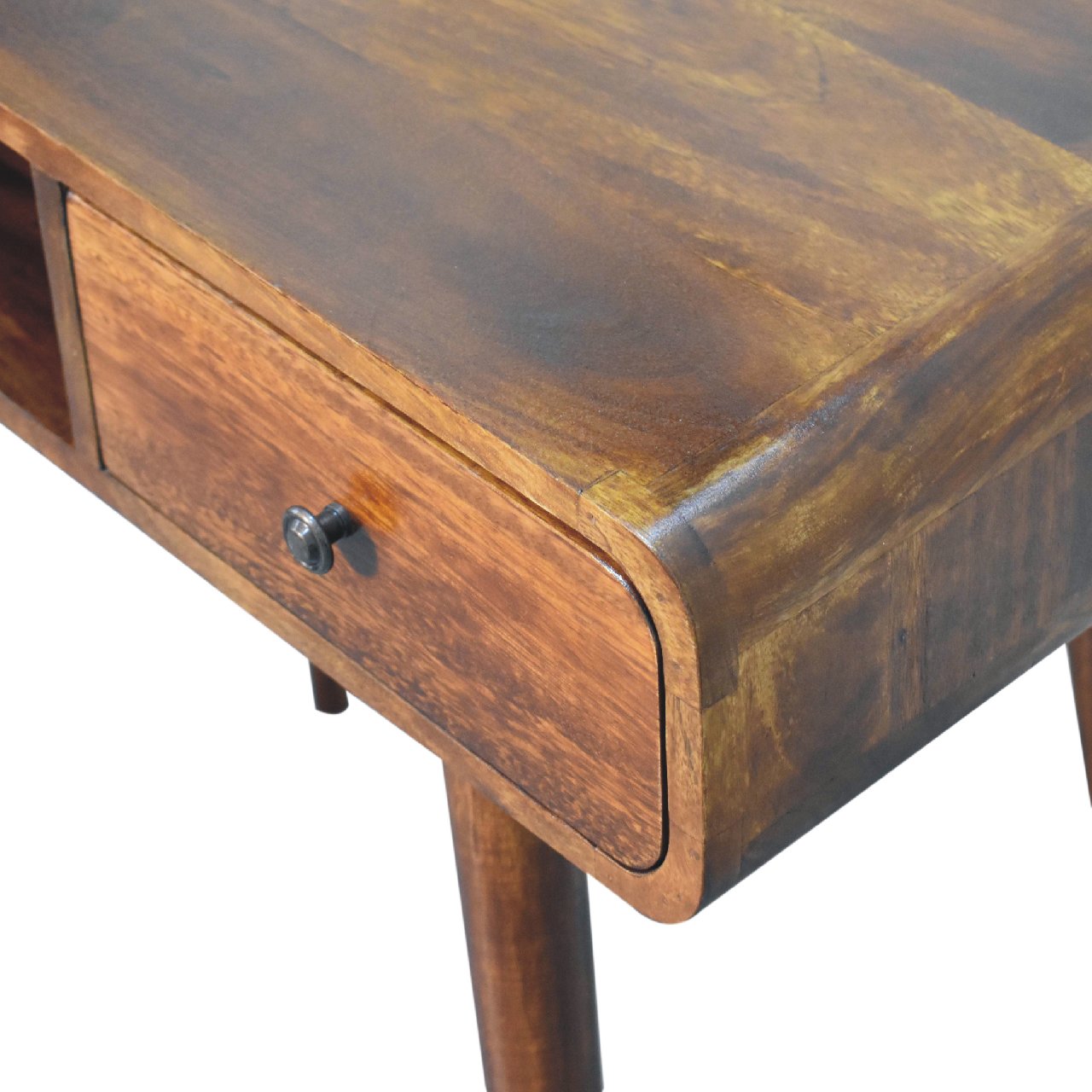 Salford Curved Chestnut Laptop Desk - Furniture One Shop