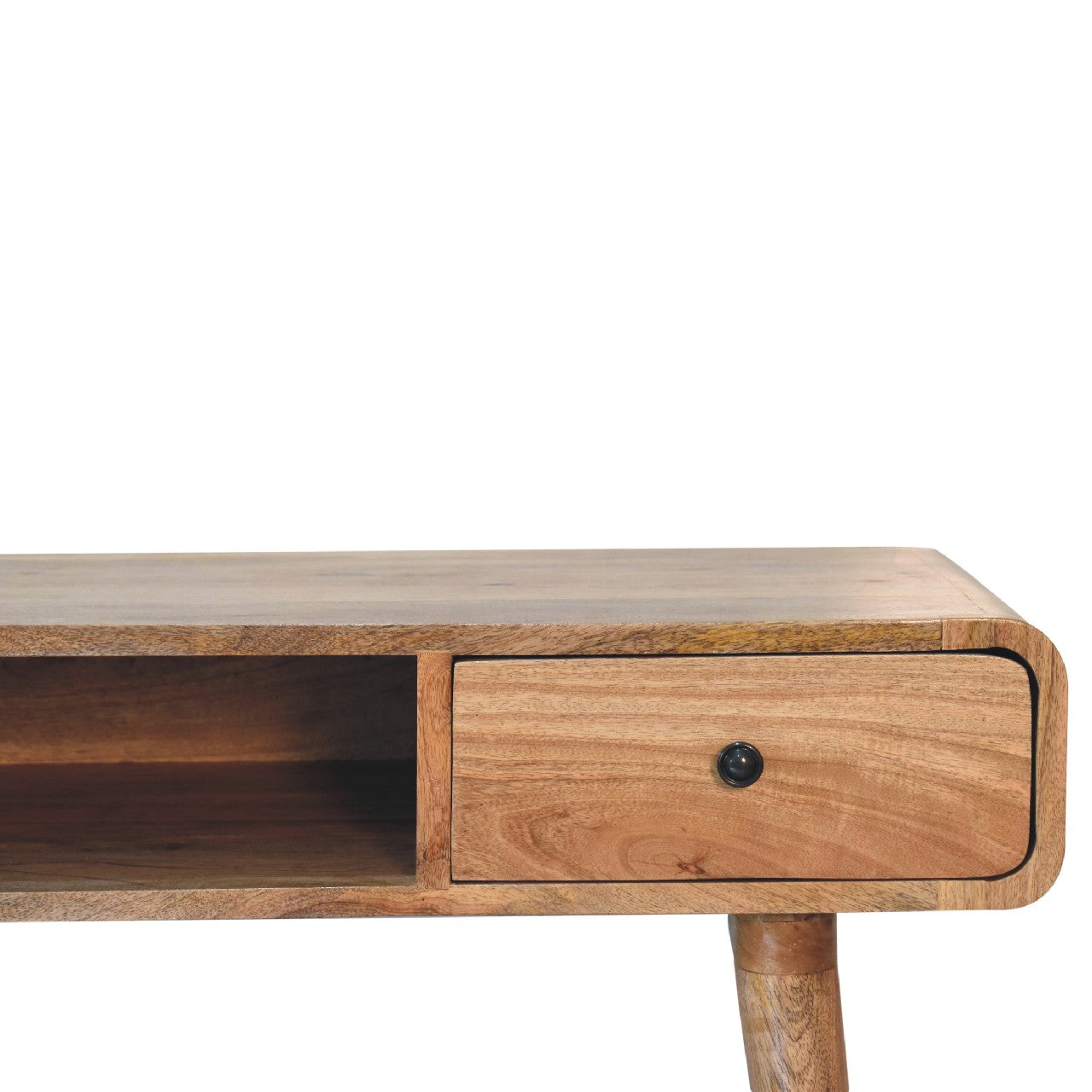 Oxford Curved Oak-ish Laptop Desk - Furniture One Shop