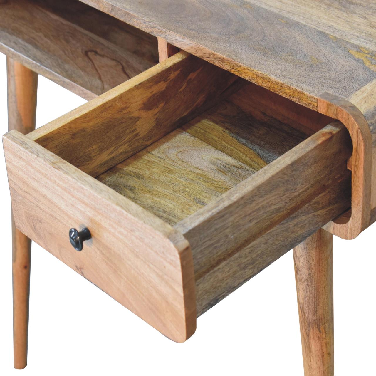 Oxford Curved Oak-ish Laptop Desk - Furniture One Shop