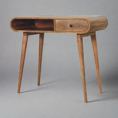 Preston Curved Chestnut Laptop Desk - Furniture One Shop