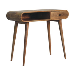 Preston Curved Chestnut Laptop Desk - Furniture One Shop