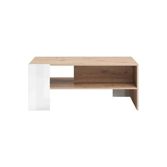 Nelly Wooden Coffee Table in Oak Artisan and White High Gloss - Furniture One Shop
